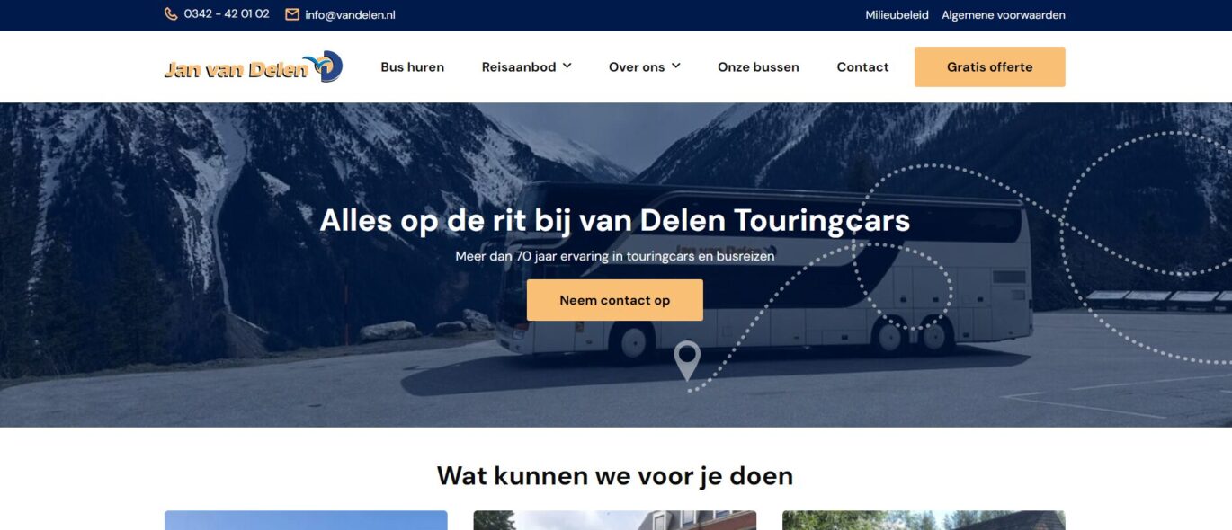 Nieuwe website Jan van Delen Touringcars
